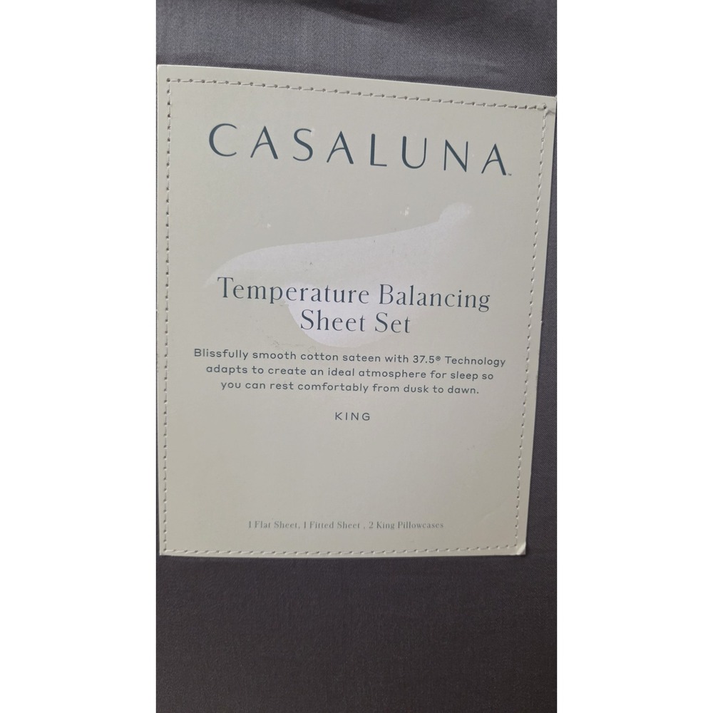 Casaluna Temperature Balancing King Sheet Set Metal Gray - Picture 2 of 4